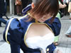 駅前にFate「セイバー」コスプレ