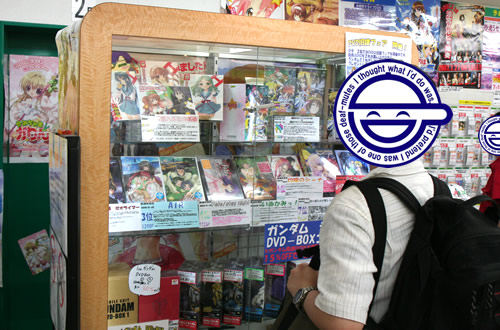 ゲーマーズ本店2FでDVD旧譜フェアで、フロア入口のショーケースに旧譜ランキング
