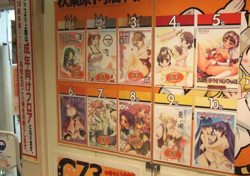 とらのあな1号店の同人誌ランキング