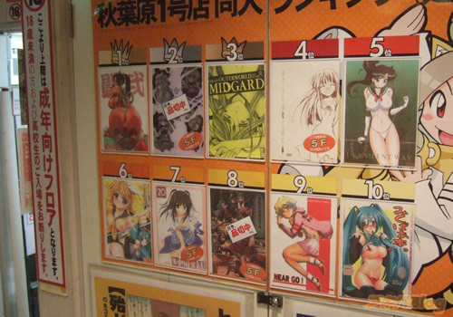 とらのあな1号店の同人誌ランキング