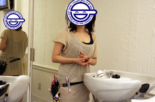 スクール水着でカット、メイド美容室お〜ぶの「うみびらき 水着DAY」