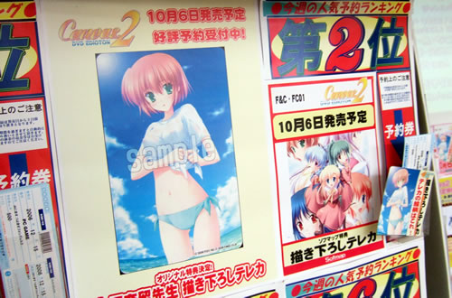 「七尾奈留氏描き下ろし 乳首透けてるテレカ」