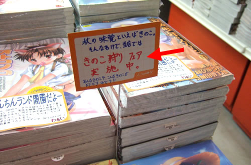 とらのあな1号店「きのこ狩りフェア」。食用ではない